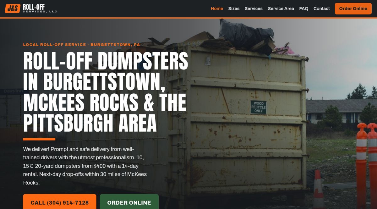 J&S Roll-Off website after